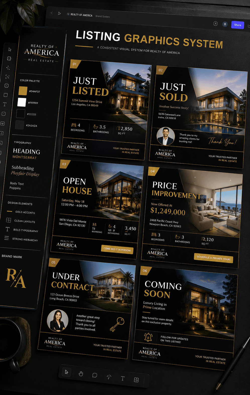 Listing Graphics System — Graphic Design work for Realty of America